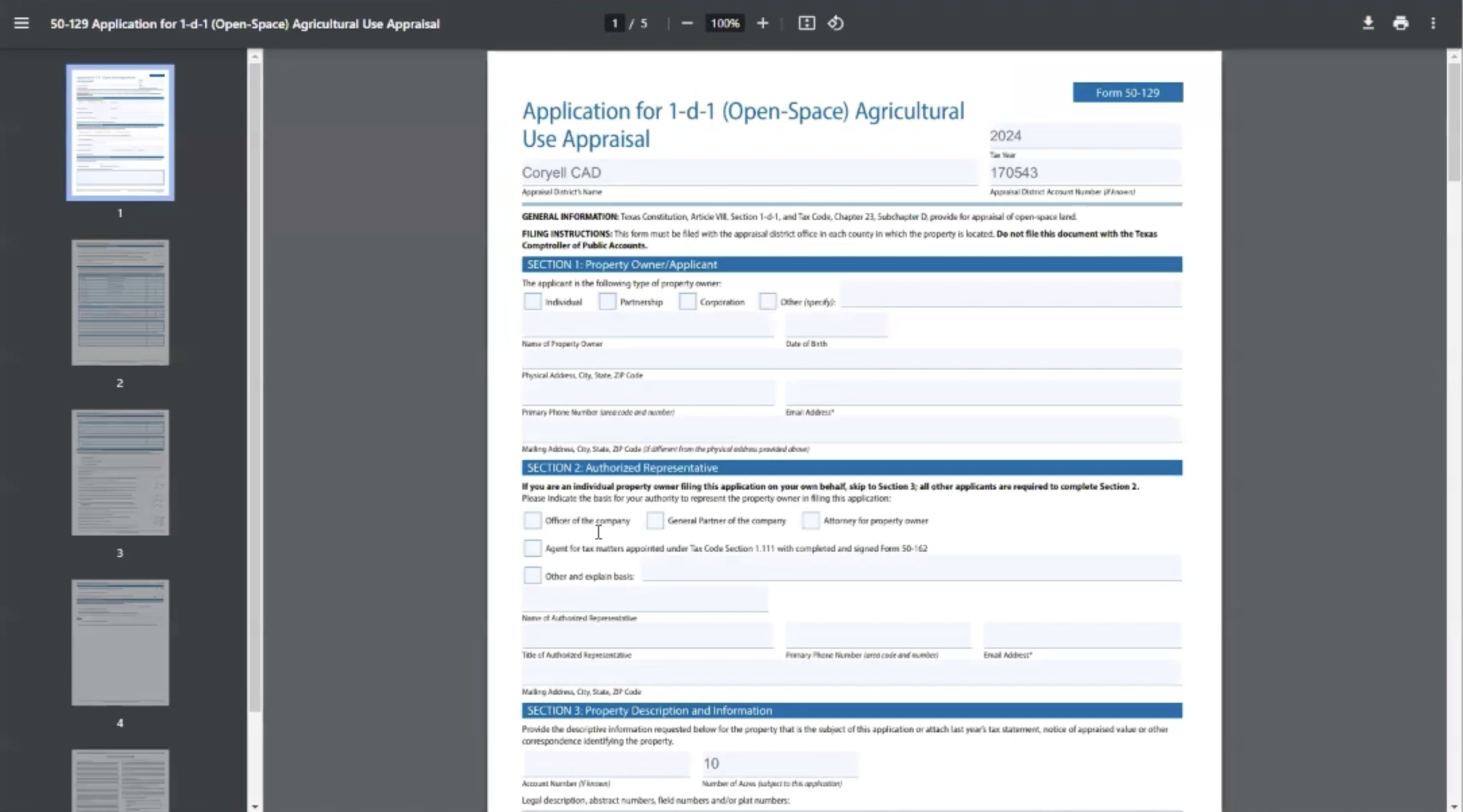 Video Instructions fill out form 50-129